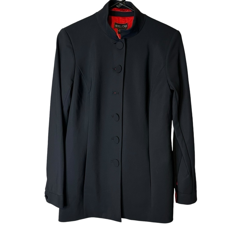 Ameliora The Carmen Silk Lined Mandarin Collar Jacket NWT See Button Size‎ 6